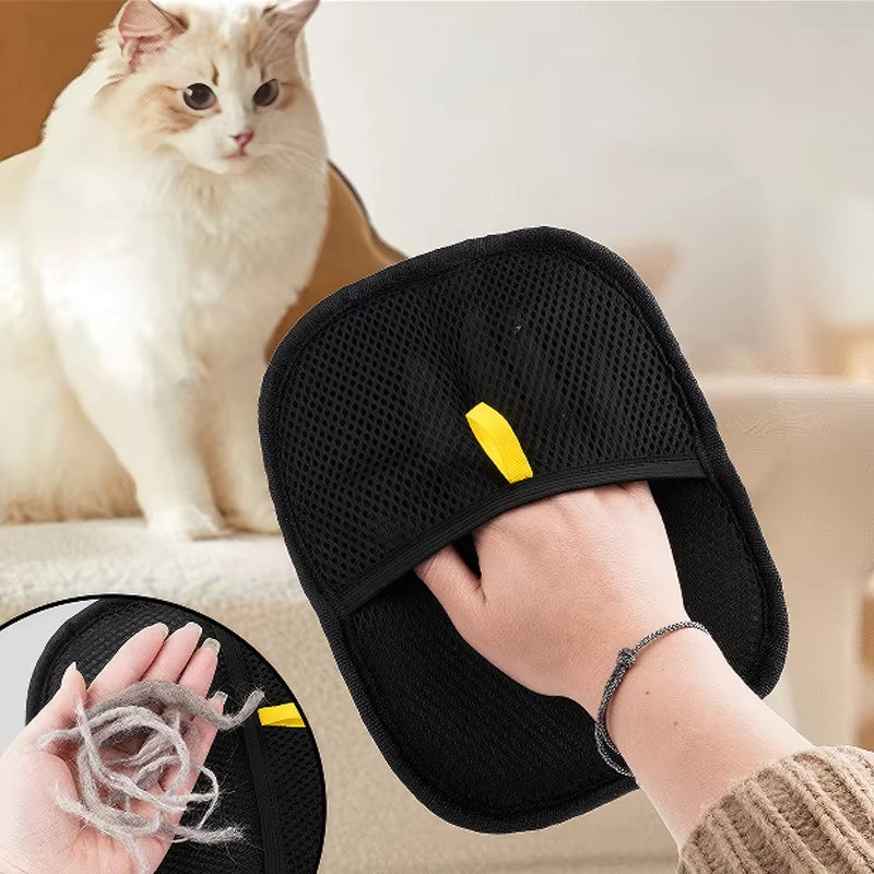 Effortlessly Remove Pet Hair with Our Reusable Double-Sided Grooming Gloves - Perfect for Carpets and Home Cleaning!